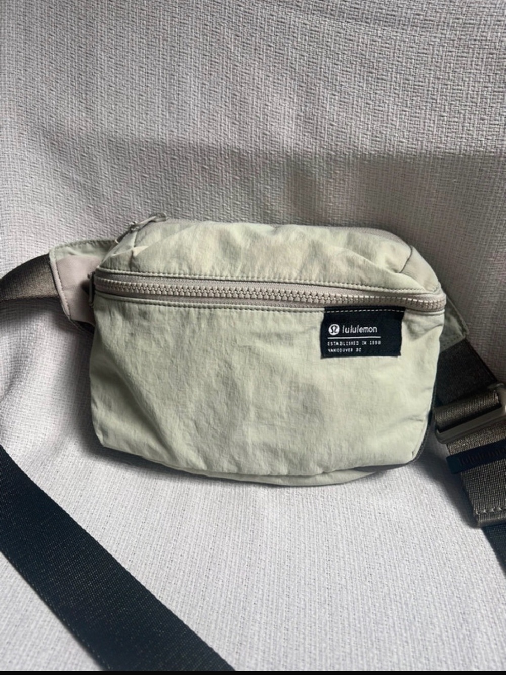 lululemon athletica Sage Green Belt Bag with Olive Strap